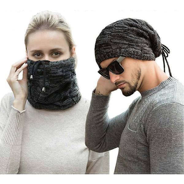 Halskragar, Marinblå Nackskydd, Hästsvansmössa Dread Beanie Stickad Loop Scarf Halsduk Dreadlocks Hatt