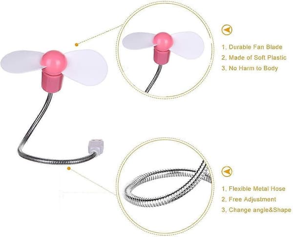 Mini USB Fläkt 4-pack Portabel Flexibel Kylfläkt för Dator Stationär PC