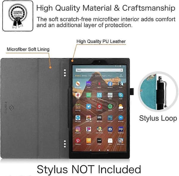 Fodral för Fire HD 10 surfplatta (Kompatibel med 7:e och 9:e generationen 2017 och 2019 års modeller) Blomma