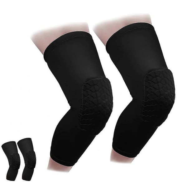 Knäskydd Par Knäskydd Halkfria Basket Leg Support Stöd Ärm Vadderade Andningsbara Kompressionskläder Hexpad - 2-pack