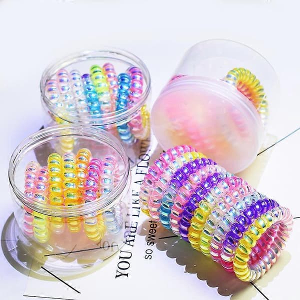 Elastiska Hårband i Plast, Spiralhårband för Kvinnor och Flickor, 10-pack