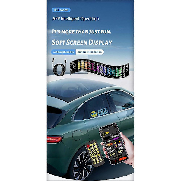 LED Matrix Display Bilpanel Flexibel Pixel Programmerbar 20x64