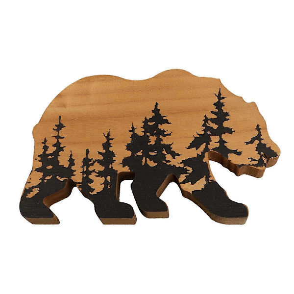 ForestBear Väggskylt, Äventyr Trätema, Rustik Barnrumsinredning
