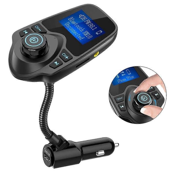 Bluetooth FM-sändare Trådlös Biladapter Stöd TF-kortplats