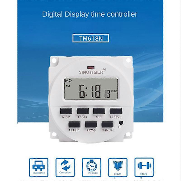 Tm618N-2 Lcd 1,6 tums digital programmerbar timerströmbrytare