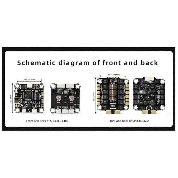 SPECTER F460 MPU6000 flygkontroller