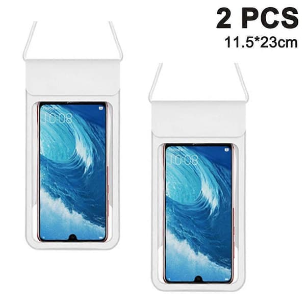 2-pack Vattentätt Telefonfodral Universell Vattentät Telefonpåse Torr Väska för iPhone
