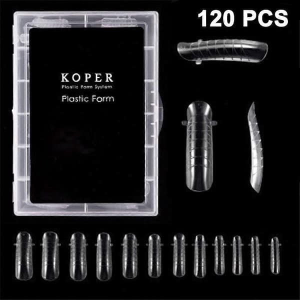 Förläng Gummi Nagelform|120 Stycken Kristallpansar Hjälp-Förlängd Plastpansar Form 02