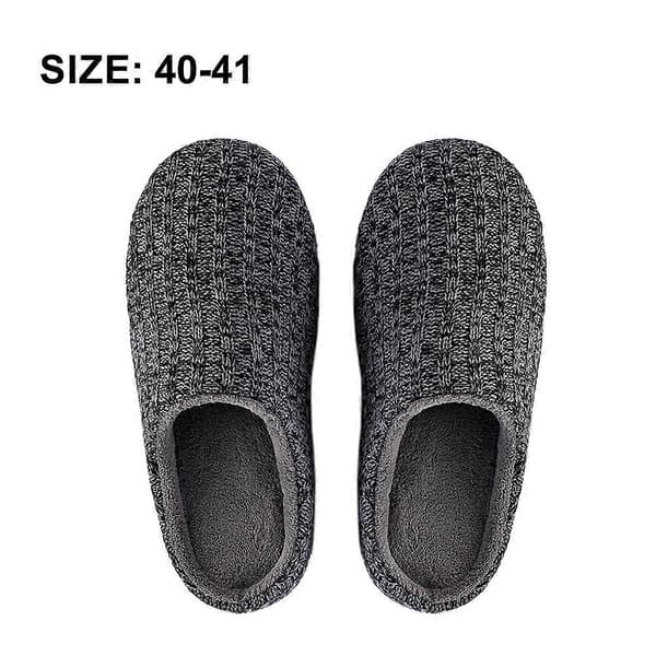 Innetofflor Memory Foam Slip-On Sovrum Bekväma Sommar Lätta Utomhusskor Med Gummisula-Grå-40-41
