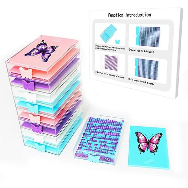 DIY Hantverk Diamantbricka Målning Stapelbar Lådbox D