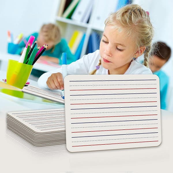 2-pack whiteboard med linjer, 23 x 30 cm, dubbelsidiga mini-whiteboards