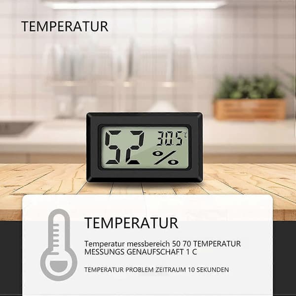 Mini Digital LCD Termometer Hygrometer Temperatur Luftfuktighet -50~70℃ 10%~99% Relativ Luftfuktighet Portabel Termometer Termo-Hygrometer Indikator