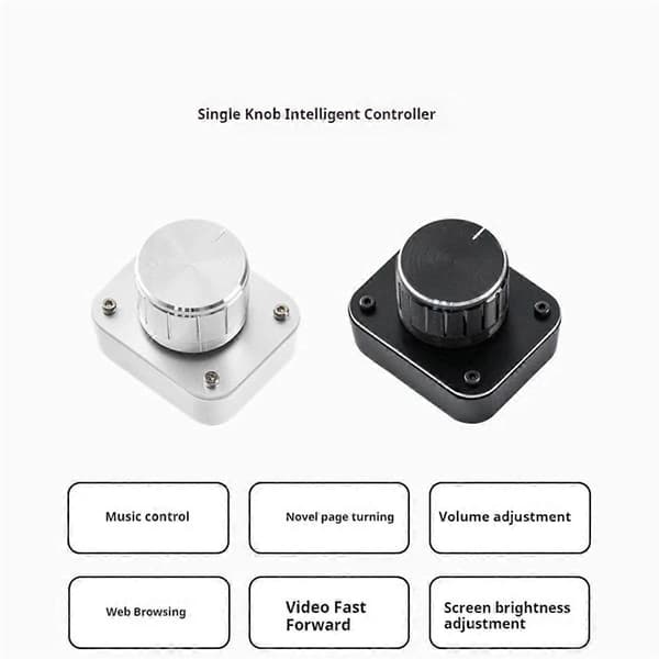 3-läges USB/2.4G/Bluetooth Volymkontroll med Enkel Knapp Svart