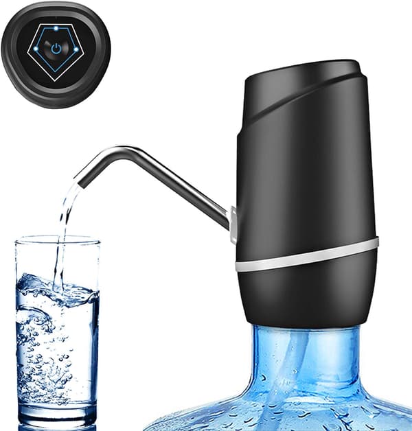 Vattendispenser för dunk, elektrisk dricksvattenpump, bärbar vattendispenser, universell USB-uppladdningsbar vattenflaskpump lämplig för 2-5 gallon