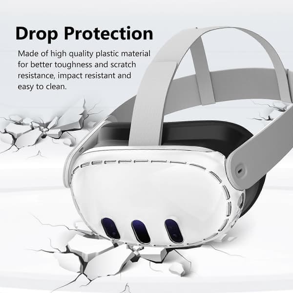 Klart skyddsskal för Meta Quest 3 VR-headset