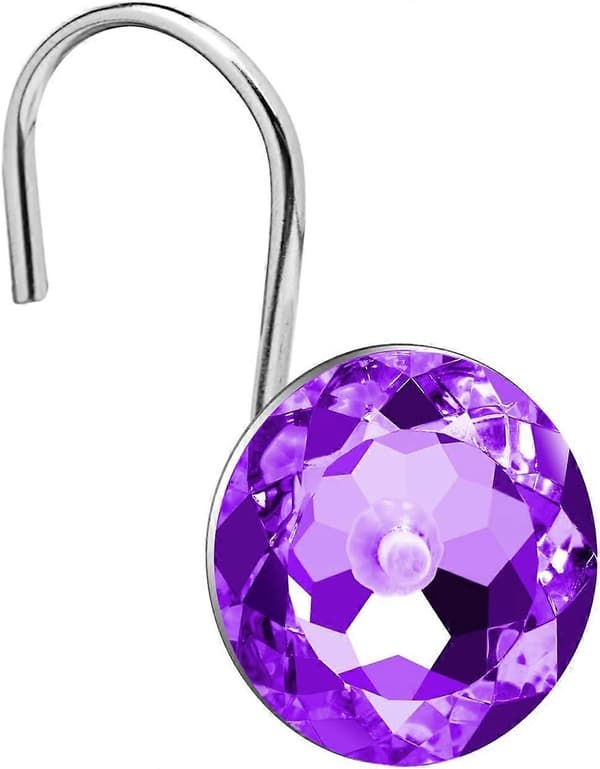Duschdraperikrokar, 12 st Akryl Rhinestones Badrumsdraperikrokar Dekorativa Duschkrokar för Badrum, Draperier och Foder