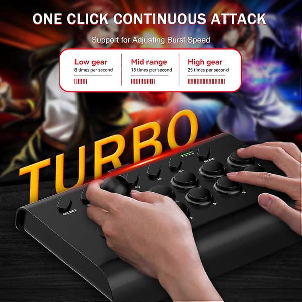 Joystick Kontroller 3-läges Anslutning för PS4/PS3/Xbox One/Switch (Ren Svart)