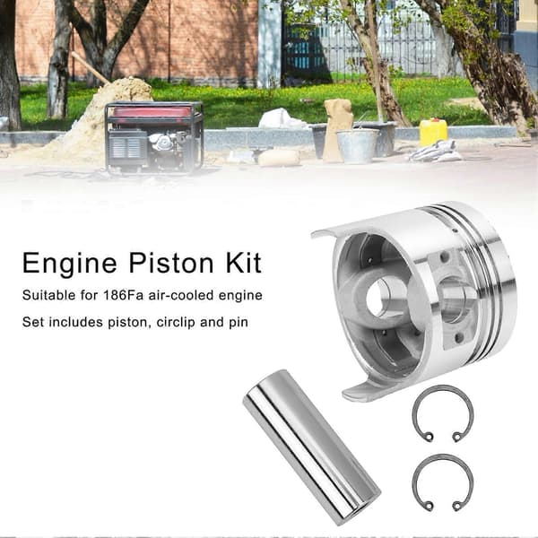 Motor Kolv Kit Låsring Pin Ring Montering Luftkyld Ersättningstillbehör 186FA
