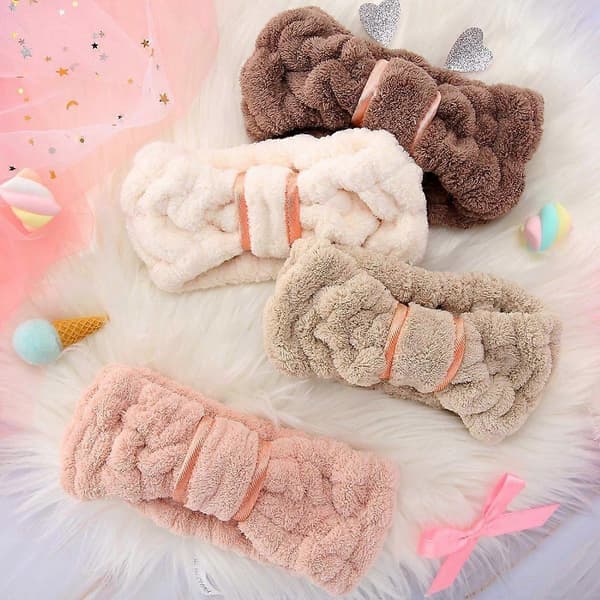 4 st Mikrofiber Hårband Spa Ansiktsband Smink Hårband