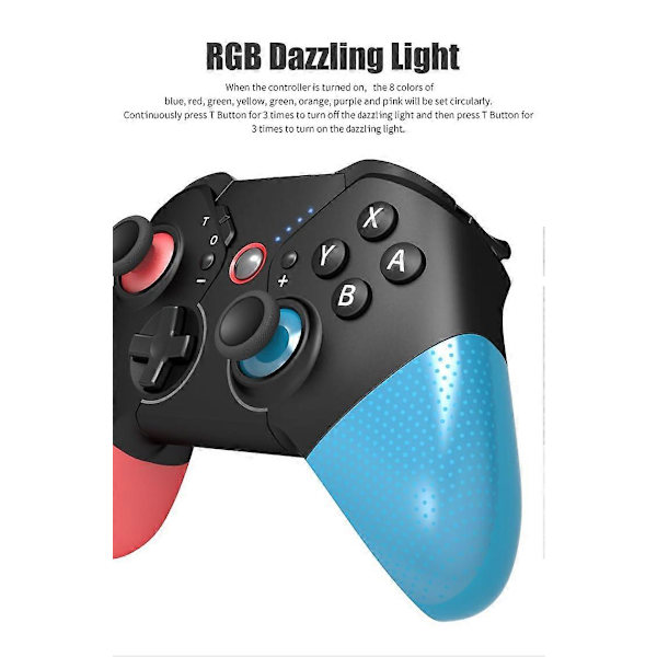 Trådlös Switch-handkontroll Kompatibel med PC/iOS/Android/Lite/OLED, Programmerbara bakre knappar, Layout av ABXY kan ändras (Gul)