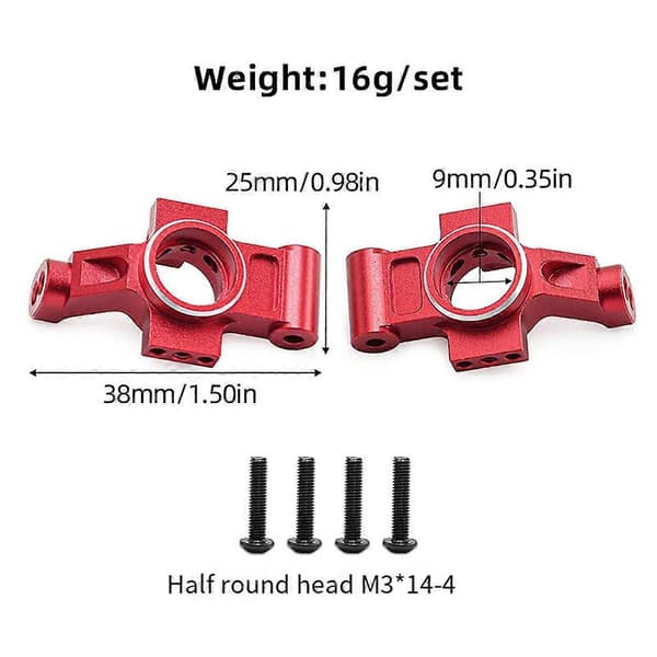 RC Bil Uppgradering Aluminiumlegering Bakaxel Kopp Kit Röd