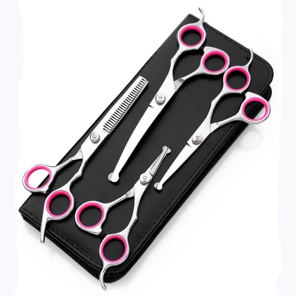 4Cr Rostfritt Stål Säkerhet Rund Spets 6 I 1 Hundtrimningssax