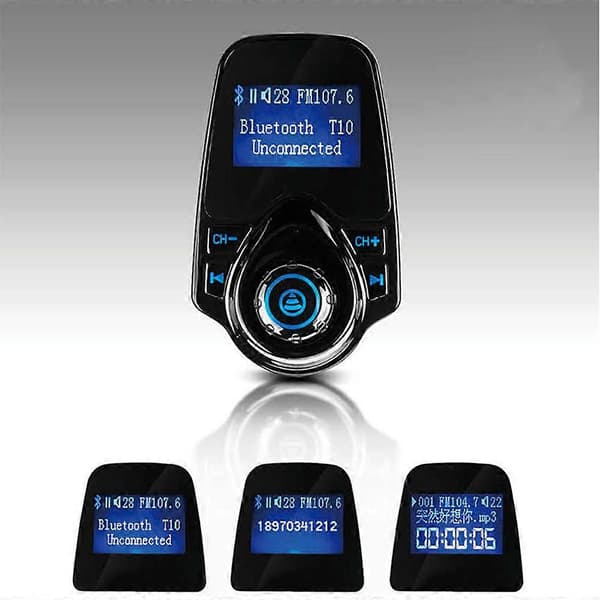 Bluetooth FM-sändare Trådlös Biladapter Stöd TF-kortplats