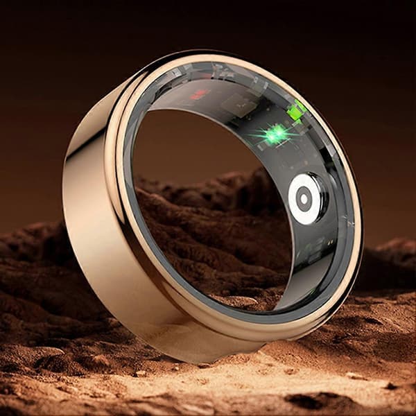 R02 Smart Ring för Män & Kvinnor med Laddningsfodral, Hälsomonitor, A
