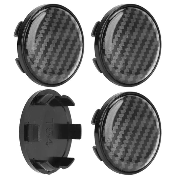 4 st Hjulkapslar Plast Universal Kolfiberstil Centrum Navkapsel Skydd 54mm Ytterdiameter