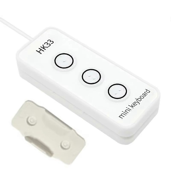 3 Tangenter USB Makro Programmeringsknappsats Vit