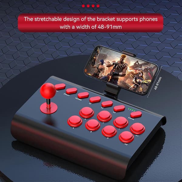 Joystick Kontroller 3-lägesanslutning för PS4/PS3/Xbox One/Switch (Svart Röd)