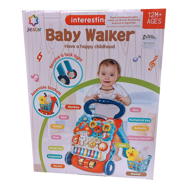 Ladida Kävelyvaunu Baby Musical and Activity Walker Yellow one size