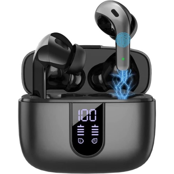 Bluetooth hörlurar Trådlösa hörlurar 5.0 med brusreducering, in-ear-hörlurar  med inbyggd mikrofon HiFi Stereo Svart cbf5 | Fyndiq