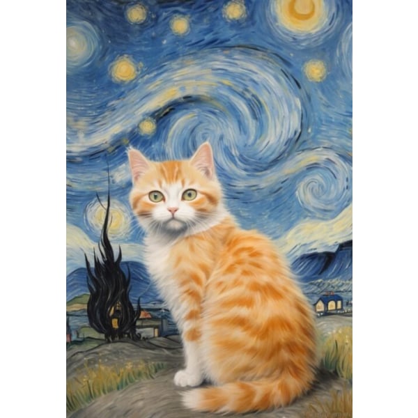 3st Katt affisch 30×40 CM