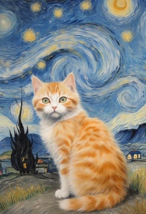 3st Katt affisch 30×40 CM