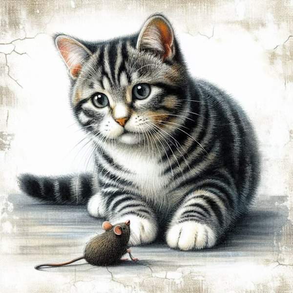3st Barnrum Katt Affisch 30×40 CM