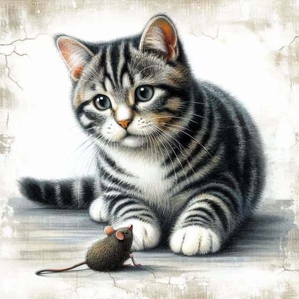 3st Barnrum Katt Affisch 50×70 CM