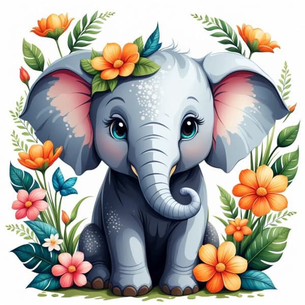 Elefant Affisch 21×30 CM