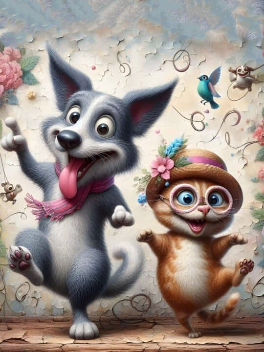 3st Barnrum Hund /Katt Affisch  30×40 CM