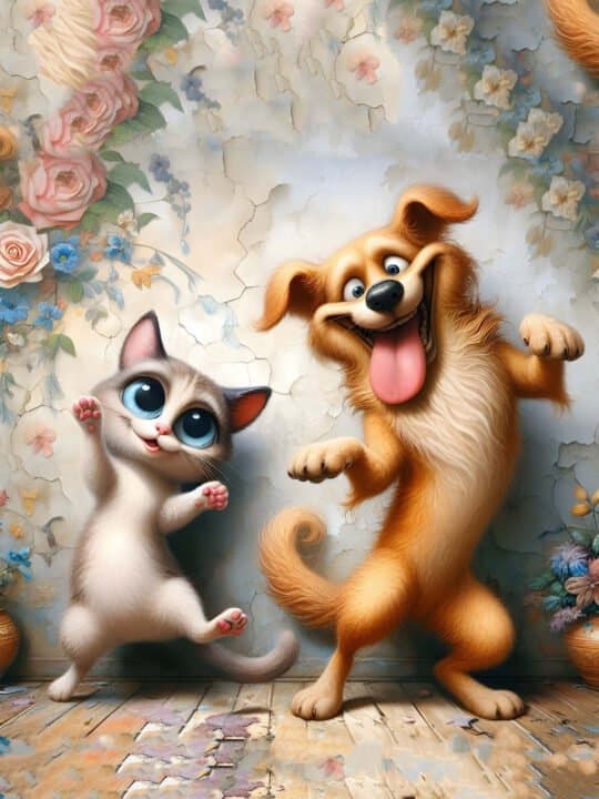 3st Barnrum Hund /Katt Affisch  30×40 CM