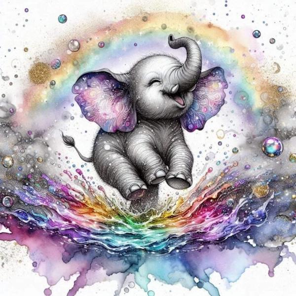 Elefant Affisch 21x30 cm