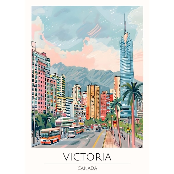 Världsstäder Affisch/Poster/Print/Tavla Storlek 50×70 CM