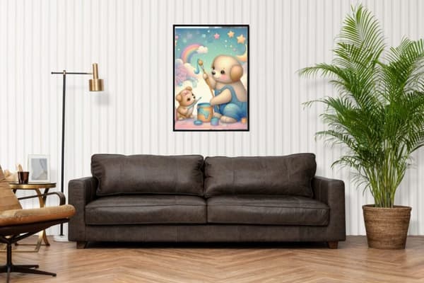 Barnrum Björnmålning Affisch  40×50 CM