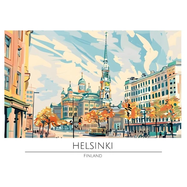 Världsstäder Affisch/Poster/Print/Tavla Storlek 50×70 CM