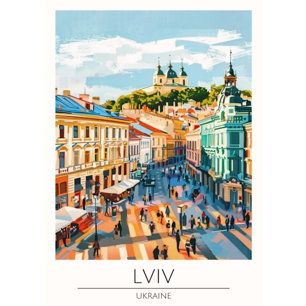 Världsstäder Affisch/Poster/Print/Tavla Storlek 50×70 CM