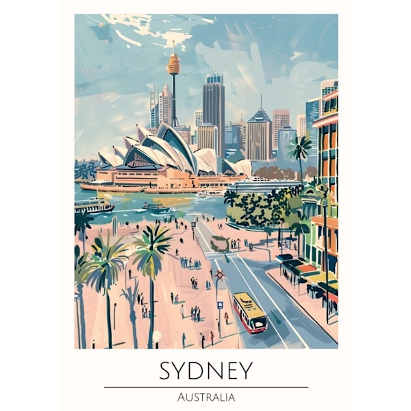 Världsstäder Affisch/Poster/Print/Tavla Storlek 50×70 CM