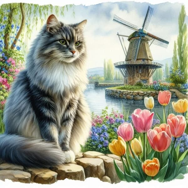 3st Katt Affisch  30×40 CM
