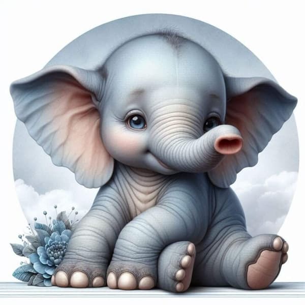Elefant Affisch 50x70 cm