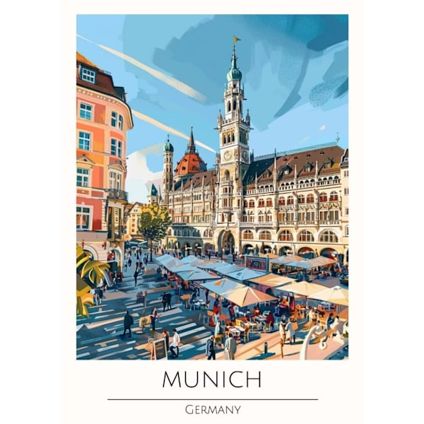 Världsstäder Affisch/Poster/Print/Tavla Storlek 50×70 CM