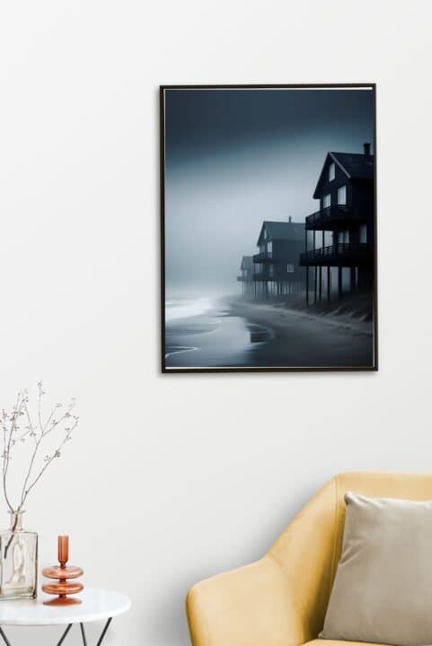 Dark Hus i Strand Affisch 21×30 CM